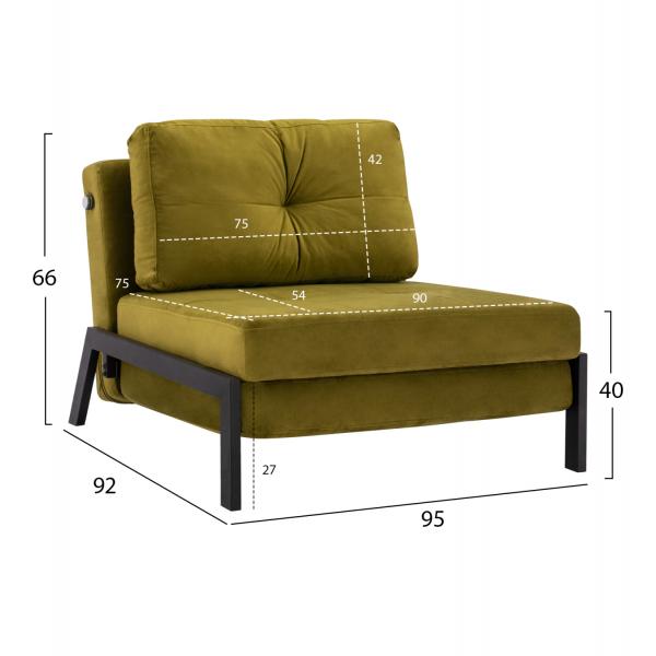 HM3078.13 ΠΟΛΥΘΡΟΝΑ ΚΡΕΒΑΤΙ, ΒΕΛΟΥΔΟ ΛΑΔΙ 95x92x66Υ εκ.