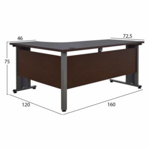 ΓΡΑΦΕΙΟ ΕΠΑΓΓΕΛΜΑΤΙΚΟ WENGE ΜΕ ΔΕΞΙΑ ΓΩΝΙΑ 160X120X75