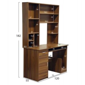 ΓΡΑΦΕΙΟ ΜΕ ΒΙΒΛΙΟΘΗΚΗ-ΡΑΦΙΕΡΑ ΚΑΡΥΔΙ 120x55x182 εκ.