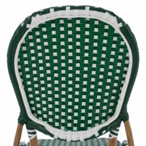 ΚΑΡΕΚΛΑ ΑΛΟΥΜΙΝΙΟΥ BAMBOO LOOK ΜΕ WICKER ΠΡΑΣΙΝΟ ΛΕΥΚΟ 47x55x98 εκ.