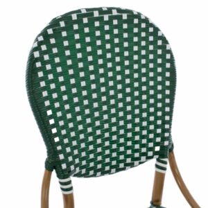 ΚΑΡΕΚΛΑ ΑΛΟΥΜΙΝΙΟΥ BAMBOO LOOK ΜΕ WICKER ΠΡΑΣΙΝΟ ΛΕΥΚΟ 47x55x98 εκ.
