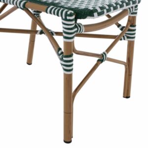 ΚΑΡΕΚΛΑ ΑΛΟΥΜΙΝΙΟΥ BAMBOO LOOK ΜΕ WICKER ΠΡΑΣΙΝΟ ΛΕΥΚΟ 47x55x98 εκ.
