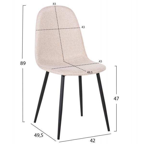 ΚΑΡΕΚΛΑ ΥΦΑΣΜΑ ΜΠΕΖ & ΜΑΥΡΑ ΜΕΤΑΛ. ΠΟΔΙΑ 42x49,5x89Υεκ.