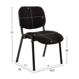ΚΑΡΕΚΛΑ HOMEMARKT ΜΕ ΥΦΑΣΜΑ ΜΑΥΡΟ 53,5x59x77Υεκ.