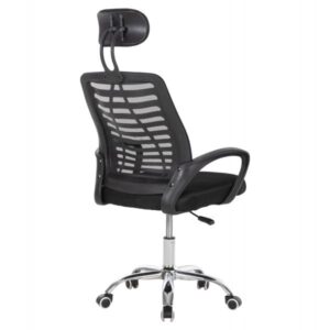 ΚΑΡΕΚΛΑ ΓΡΑΦΕΙΟΥ ΜΑΥΡΟ MESH-ΠΟΔΙ ΧΡΩΜΙΟΥ 62x59x120Yεκ.