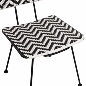 ΚΑΡΕΚΛΑ ΜΕΤΑΛΛΙΚΗ ALLEGRA ΜΕ WICKER ΜΑΥΡΟ-ΛΕΥΚΟ 46x56x88Υ εκ.
