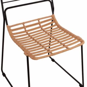 ΚΑΡΕΚΛΑ ΜΕΤΑΛΛΙΚΗ ALLEGRA ΜΕ WICKER ΜΠΕΖ 51x54x83Υ εκ.