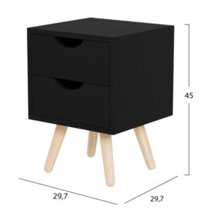 ΚΟΜΟΔΙΝΟ ΜΕΛΑΜΙΝΗ-2 ΣΥΡΤΑΡΙΑ-WENGE 29,5x29,5x45Υεκ