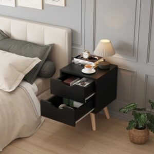 ΚΟΜΟΔΙΝΟ ΜΕΛΑΜΙΝΗ-2 ΣΥΡΤΑΡΙΑ-WENGE 29,5x29,5x45Υεκ