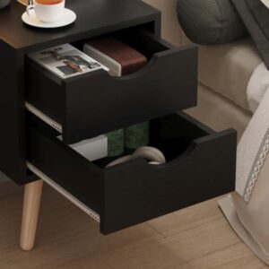 ΚΟΜΟΔΙΝΟ ΜΕΛΑΜΙΝΗ-2 ΣΥΡΤΑΡΙΑ-WENGE 29,5x29,5x45Υεκ