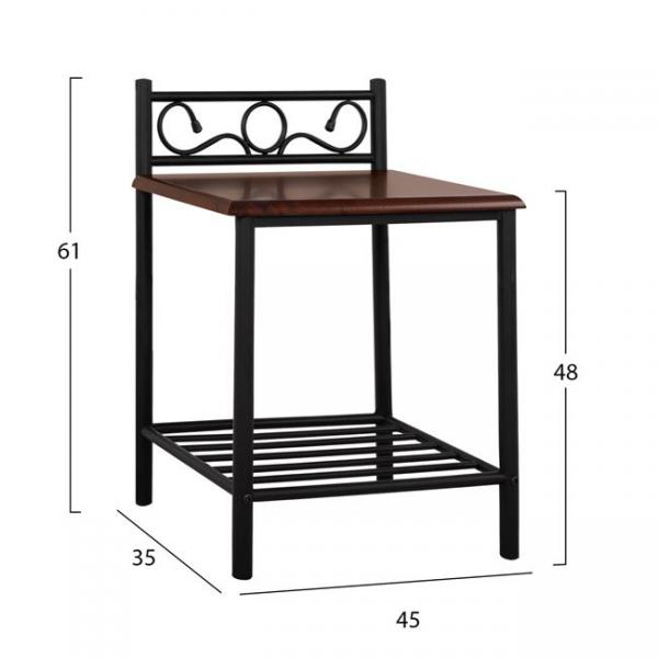 ΚΟΜΟΔΙΝΟ ΑΠΟ ΜΕΤΑΛΛΟ ΚΑΙ ΞΥΛΟ 45x35x48-61 εκ.