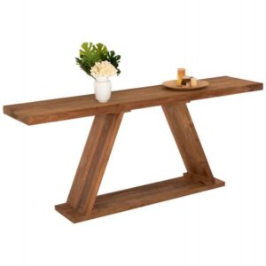 ΚΟΝΣΟΛΑ ΑΠΟ ΞΥΛΟ ΤΕΑΚ ΦΥΣΙΚΟ ΧΡΩΜΑ 220x50x90Υεκ.