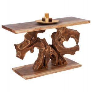 ΚΟΝΣΟΛΑ ΑΠΟ ΜΑΣΙΦ ΞΥΛΟ ΤEAK ΦΥΣΙΚΟ 150X40X80YEK.