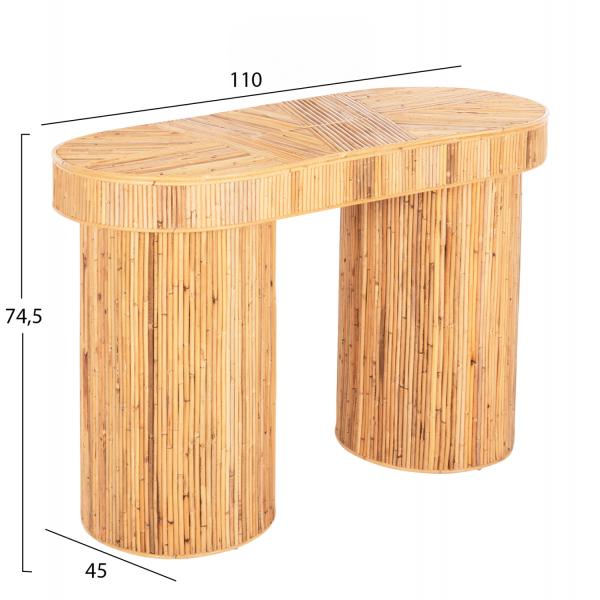 ΚΟΝΣΟΛΑ ΟΒΑΛ ΦΥΣΙΚΟ RATTAN ΣΕ ΦΥΣΙΚΟ ΧΡΩΜΑ 110x45x74,5Υεκ.