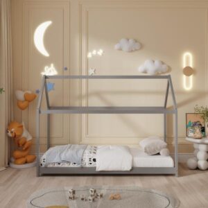 ΚΡΕΒΑΤΙ ΠΑΙΔΙΚΟ PEPE τ.MONTESSORI ΞΥΛΟ ΠΕΥΚΟ ΓΚΡΙ- 140x70εκ