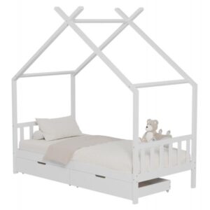 ΚΡΕΒΑΤΙ ΠΑΙΔΙΚΟ KLARICE τ.MONTESSORI-2 ΣΥΡΤΑΡΙΑ-ΞΥΛΟ ΠΕΥΚΟΥ ΛΕΥΚΟ-190x90εκ