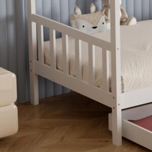 ΚΡΕΒΑΤΙ ΠΑΙΔΙΚΟ KLARICE τ.MONTESSORI-2 ΣΥΡΤΑΡΙΑ-ΞΥΛΟ ΠΕΥΚΟΥ ΛΕΥΚΟ-190x90εκ