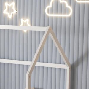 ΚΡΕΒΑΤΙ ΠΑΙΔΙΚΟ ΜΕ ΚΑΓΚΕΛΑ PHYLLIS τ.MONTESSORI ΞΥΛΟ ΠΕΥΚΟ ΛΕΥΚΟ-190x90εκ.