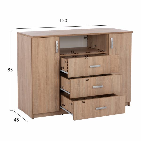 ΜΠΟΥΦΕΣ ΜΕ 2 ΝΤΟΥΛΑΠΙΑ Κ 3 ΣΥΡΤΑΡΙΑ SONAMA OAK 120X45X85Yεκ.