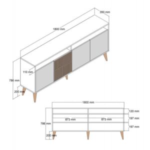 ΜΠΟΥΦΕΣ ΜΕΛΑΜΙΝΗΣ ΚΑΡΥΔΙ 180x35x78.6Υεκ.