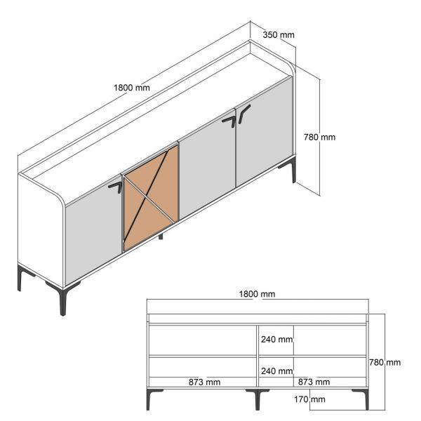 ΜΠΟΥΦΕΣ ΜΕΛΑΜΙΝΗΣ ΚΑΡΥΔΙ ΚΑΙ ΑΝΘΡΑΚΙ 180x35x78Yεκ.