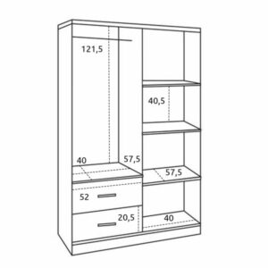 ΝΤΟΥΛΑΠΑ 4ΦΥΛΛΗ ME 2 ΣΥΡΤΑΡΙΑ ZEBRANO 120Χ42,5Χ180,5εκ.