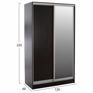 ΝΤΟΥΛΑΠΑ ΣΥΡΟΜΕΝΗ ΜΕΛΑΜΙΝΗΣ 120x60x220Υεκ. ΔΙΦΥΛΛΗ WENGE ΜΕ ΚΑΘΡΕΠΤΗ