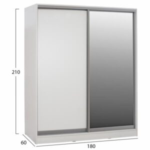 ΝΤΟΥΛΑΠΑ ΜΕΛΑΜΙΝΗΣ ΛΕΥΚΗ ΜΕ ΚΑΘΡΕΠΤΗ 180X60X210Υεκ.