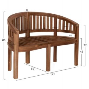 ΠΑΓΚΑΚΙ CAPO 2ΘΕΣΙΟ ΞΥΛΟ ΤΕΑΚ ΣΕ ΦΥΣΙΚΟ ΧΡΩΜΑ 121X59X86Yεκ.