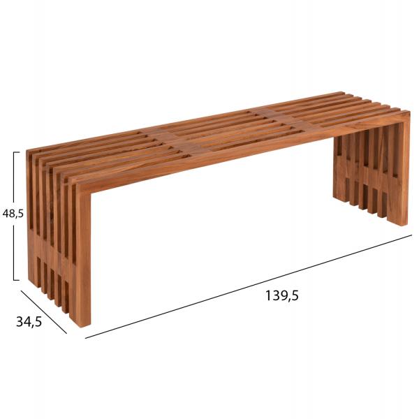 ΠΑΓΚΑΚΙ NYA ΜΑΣΙΦ ΞΥΛΟ TEAK ΣΕ ΦΥΣΙΚΟ 139,5x34,5x48,5Υεκ.