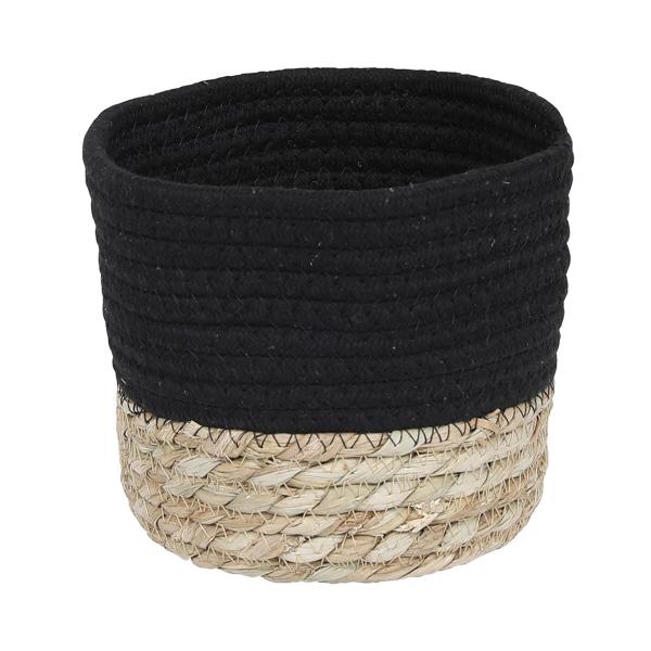 TICO M, ΚΑΛΑΘΙ SEAGRASS ΦΥΣΙΚΟ ΜΕ ΜΑΥΡΟ D17x14εκ