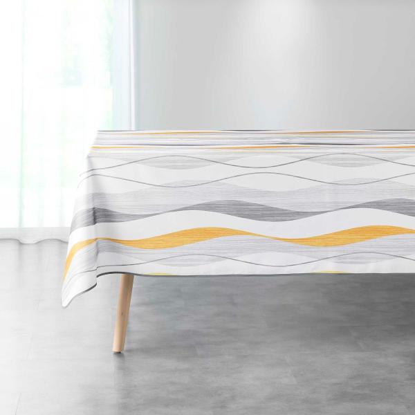 VILN, ΤΡΑΠΕΖΟΜΑΝΤΗΛΟ ΤΥΠΩΤΟ POLYESTER, ΛΕΥΚΟ / ΓΚΡΙ 150x200cm