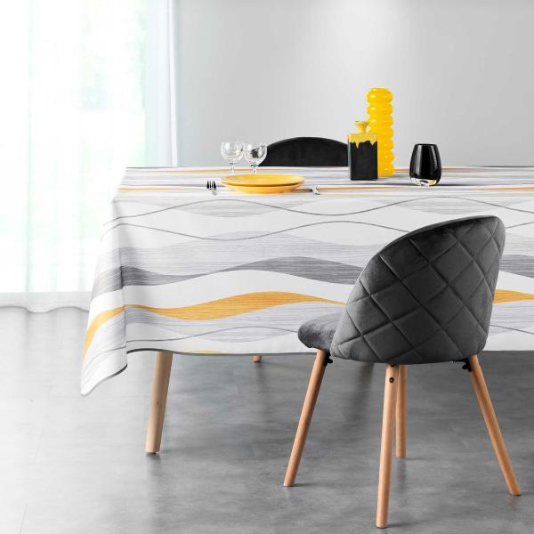 VILN, ΤΡΑΠΕΖΟΜΑΝΤΗΛΟ ΤΥΠΩΤΟ POLYESTER, ΛΕΥΚΟ / ΓΚΡΙ 150x200cm