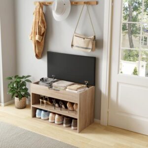 ΠΑΠΟΥΤΣΟΘΗΚΗ ΜΕ ΚΑΘΙΣΜΑ ΜΕΛΑΜΙΝΗ ΣΕ ΣΟΝΑΜΑ-ΚΑΘΙΣΜΑ ΚΑΦΕ 60x30x44Υ