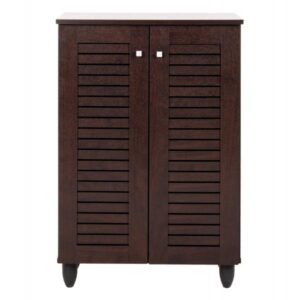 ΠΑΠΟΥΤΣΟΘΗΚΗ-ΝΤΟΥΛΑΠΑ ΜΕΛΑΜΙΝΗ WENGE-2ΠΟΡΤΕΣ-4ΡΑΦΙΑ 60x34x88Υεκ.