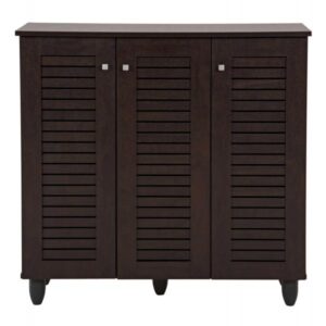 ΠΑΠΟΥΤΣΟΘΗΚΗ-ΝΤΟΥΛΑΠΑ ΜΕΛΑΜΙΝΗ WENGE-3ΠΟΡΤΕΣ-4ΡΑΦΙΑ 87x32x88Υεκ.