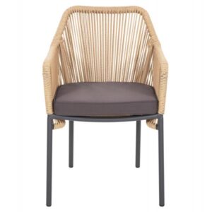 ΠΟΛΥΘΡΟΝΑ ΑΛΟΥΜΙΝΙΟΥ ΑΝΘΡΑΚΙ ΜΕ ΣΧΟΙΝΙ WICKER PE 56x66x82 εκ.