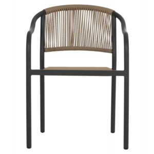 ΠΟΛΥΘΡΟΝΑ ΑΛΟΥΜΙΝΙΟΥ ΑΝΘΡΑΚΙ ΜΕ ΣΧΟΙΝΙ PE WICKER 57x63x80 εκ.