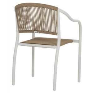ΠΟΛΥΘΡΟΝΑ ΑΛΟΥΜΙΝΙΟΥ ΛΕΥΚΟ ΜΕ PE RATTAN WICKER 57x63x80Yεκ.