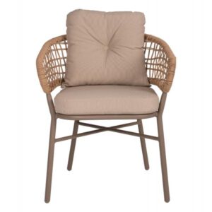 ΠΟΛΥΘΡΟΝΑ ΑΛΟΥΜΙΝΙΟΥ ΜΟΚΑ ΕΠΑΓΓΕΛΜ. RATTAN & ΜΑΞΙΛΑΡΙ ΜΠΕΖ 60x56x84 εκ.
