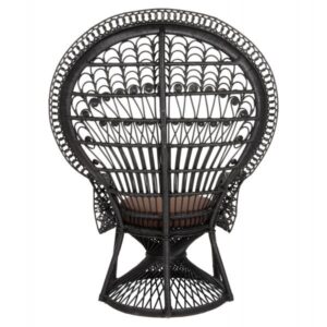 ΠΟΛΥΘΡΟΝΑ ROYAL PEACOCK RATTAN ΜΑΥΡΟ-ΜΑΞΙΛΑΡΙ ΚΑΦΕ 114x72x150Yεκ.