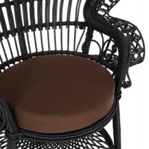 ΠΟΛΥΘΡΟΝΑ ROYAL PEACOCK RATTAN ΜΑΥΡΟ-ΜΑΞΙΛΑΡΙ ΚΑΦΕ 114x72x150Yεκ.