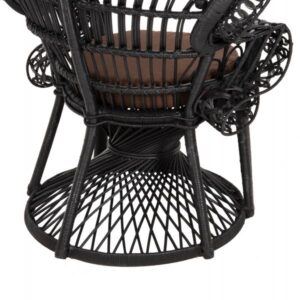 ΠΟΛΥΘΡΟΝΑ ROYAL PEACOCK RATTAN ΜΑΥΡΟ-ΜΑΞΙΛΑΡΙ ΚΑΦΕ 114x72x150Yεκ.