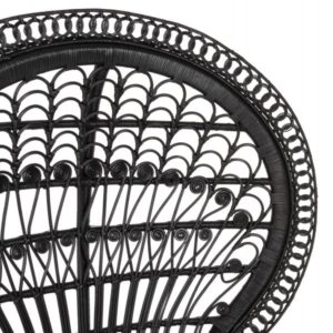 ΠΟΛΥΘΡΟΝΑ ROYAL PEACOCK RATTAN ΜΑΥΡΟ-ΜΑΞΙΛΑΡΙ ΚΑΦΕ 114x72x150Yεκ.