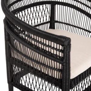 ΠΟΛΥΘΡΟΝΑ MALAWI ΞΥΛΟ ΜΑΟΝΙ ΜΕ RATTAN ΜΑΥΡΟ-ΛΕΥΚΟ ΜΑΞΙΛΑΡΙ 80x70x86Υεκ.