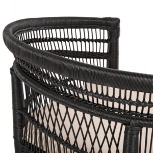 ΠΟΛΥΘΡΟΝΑ MALAWI ΞΥΛΟ ΜΑΟΝΙ ΜΕ RATTAN ΜΑΥΡΟ-ΛΕΥΚΟ ΜΑΞΙΛΑΡΙ 80x70x86Υεκ.