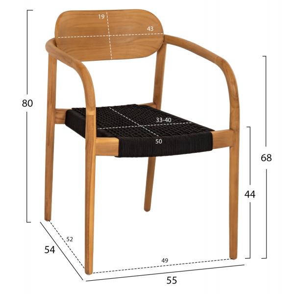 ΠΟΛΥΘΡΟΝΑ OSLO ΞΥΛΟ TEAK ΦΥΣΙΚΟ & ΜΑΥΡΟ ΣΧΟΙΝΙ 55x54x80Y εκ.