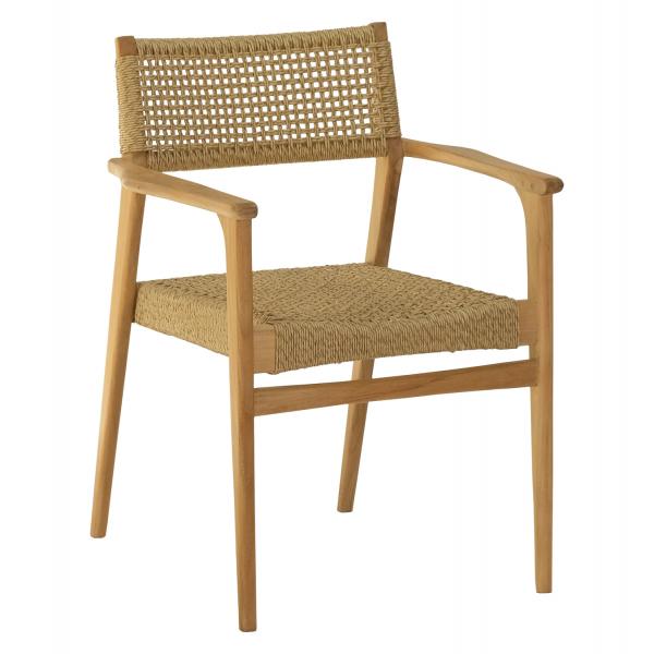 ΠΟΛΥΘΡΟΝΑ NEBO ΞΥΛΟ TEAK & ΣΥΝΘ.RATTAN ΣΕ ΦΥΣΙΚΟ ΧΡΩΜΑ 57x63x80,5Υ