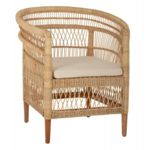 ΠΟΛΥΘΡΟΝΑ MALAWI ΞΥΛΟ ΜΑΟΝΙ ΕΠΕΝΔΥΣΗ RATTAN ΛΕΥΚΟ ΜΑΞΙΛΑΡΙ ΚΑΘΙΣΜΑΤΟΣ 80x70x86Υεκ.