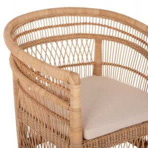 ΠΟΛΥΘΡΟΝΑ MALAWI ΞΥΛΟ ΜΑΟΝΙ ΕΠΕΝΔΥΣΗ RATTAN ΛΕΥΚΟ ΜΑΞΙΛΑΡΙ ΚΑΘΙΣΜΑΤΟΣ 80x70x86Υεκ.